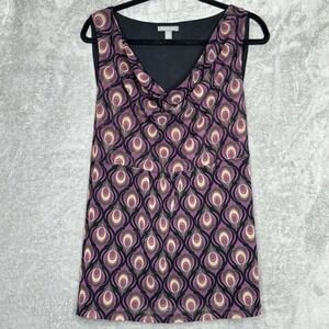 Apt 9 Xl Shirt Top Purple Black Geometric Sleeveless Cowl Neck Tank Womens